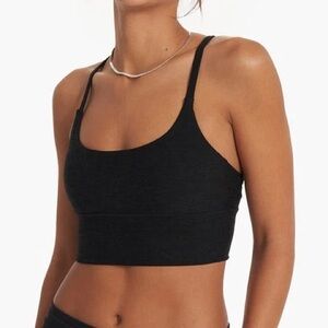 Vuori Long Line Elevation Bra Black Heather Small